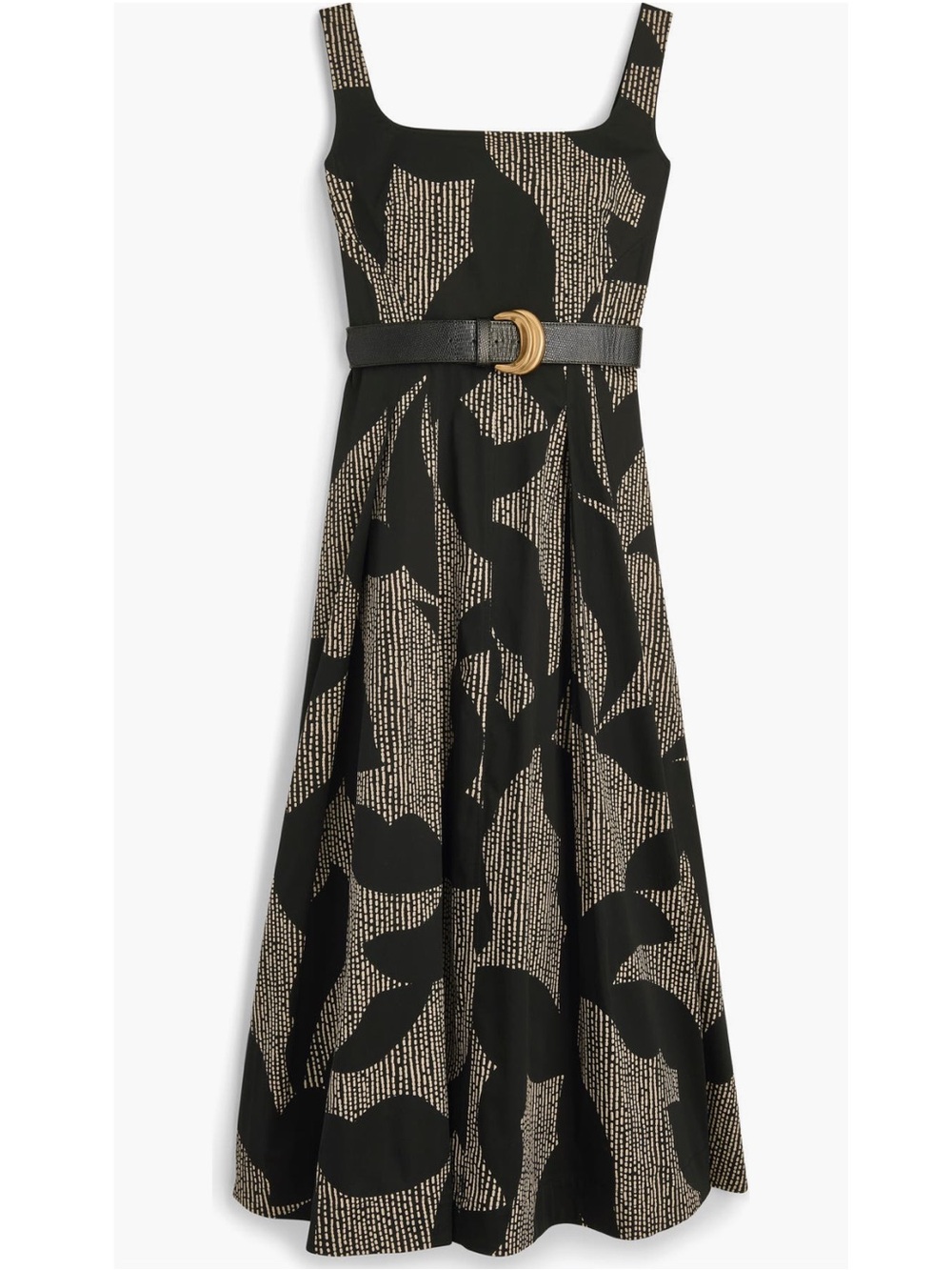 Donna Karan New York Floral Stretch Cotton Midi Dress with Pockets New! - Picture 5 of 13